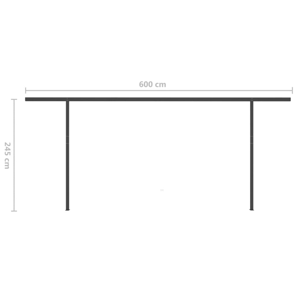 Tenda Retrattile Automatica con Pali 6x3,5 m Arancio e Marrone
