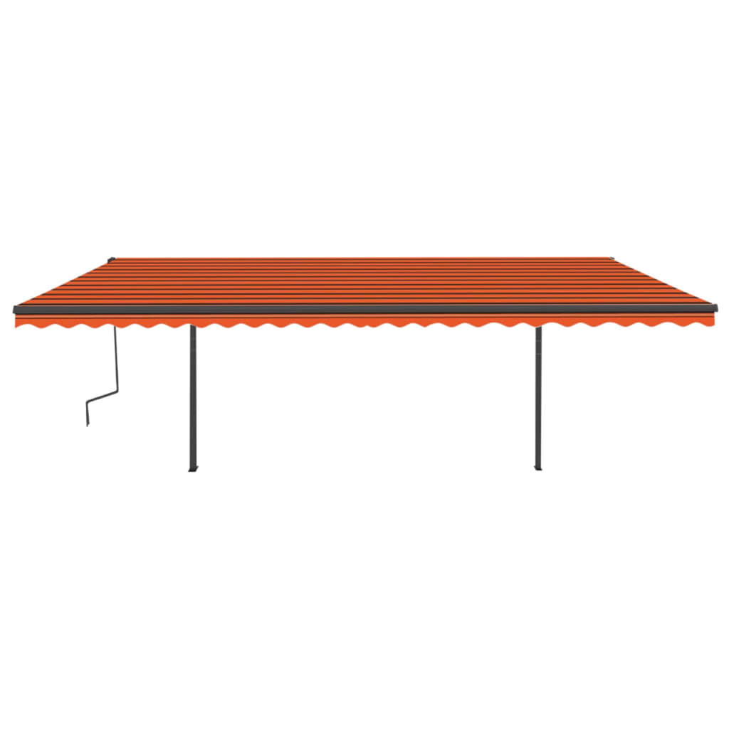 Tenda Retrattile Automatica con Pali 6x3,5 m Arancio e Marrone