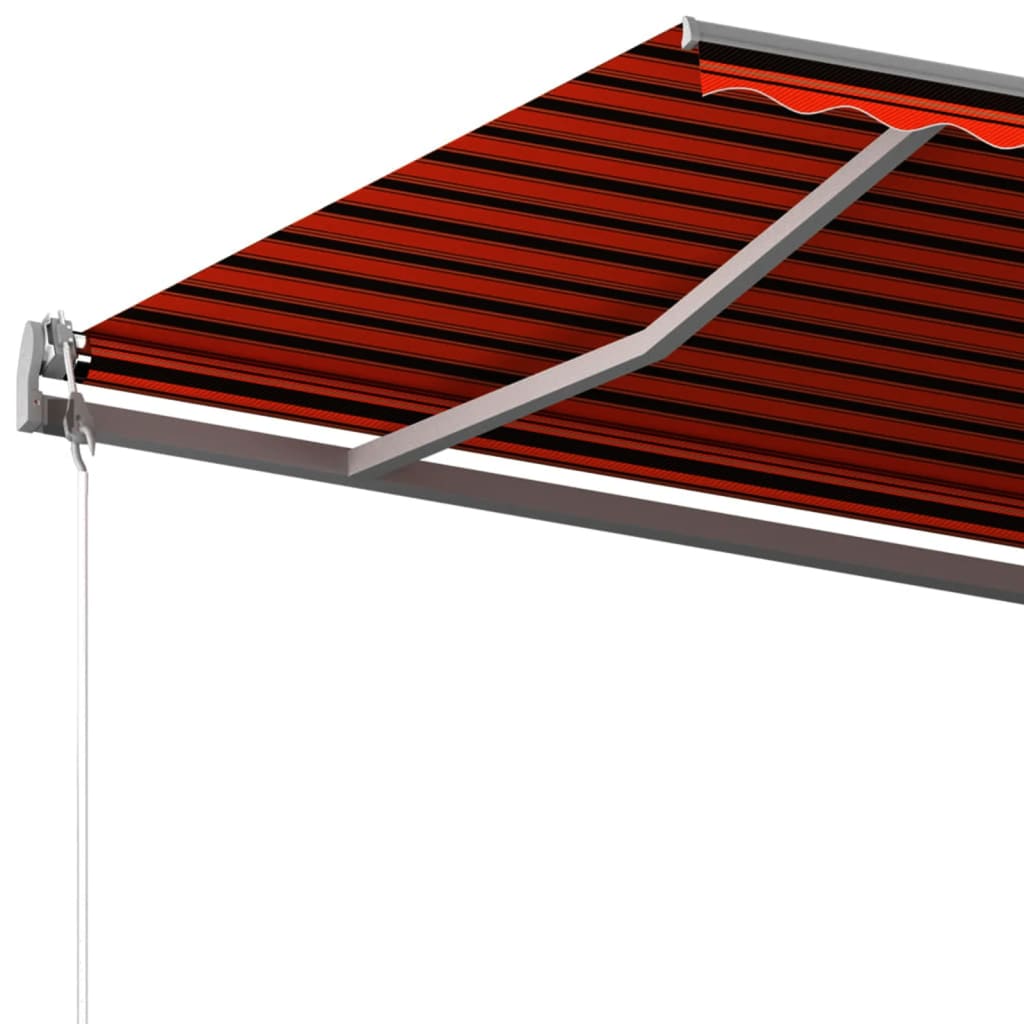 Tenda Retrattile Automatica con Pali 6x3,5 m Arancio e Marrone