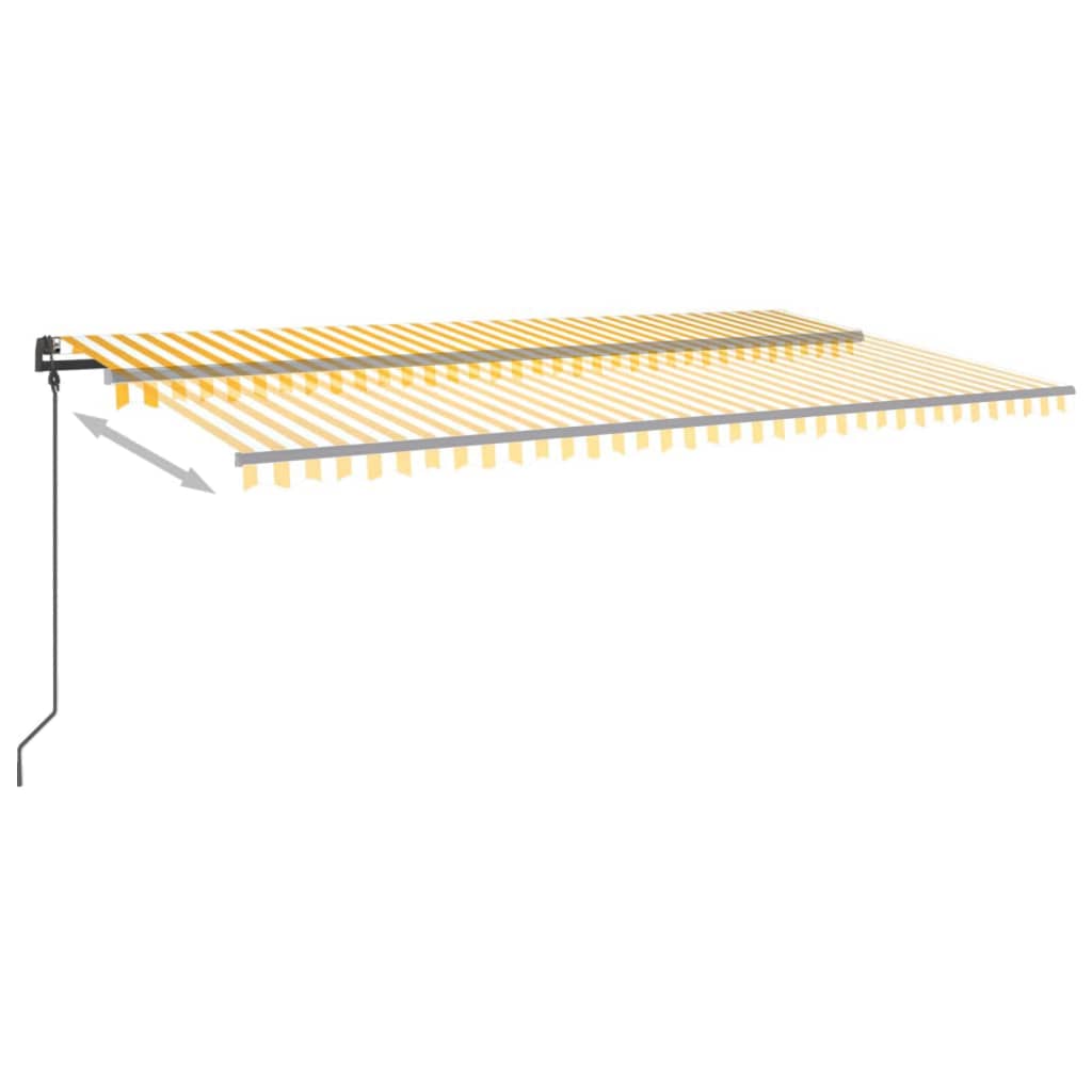 Tenda Automatica con Sensore Vento e LED 6x3,5 m Gialla Bianca