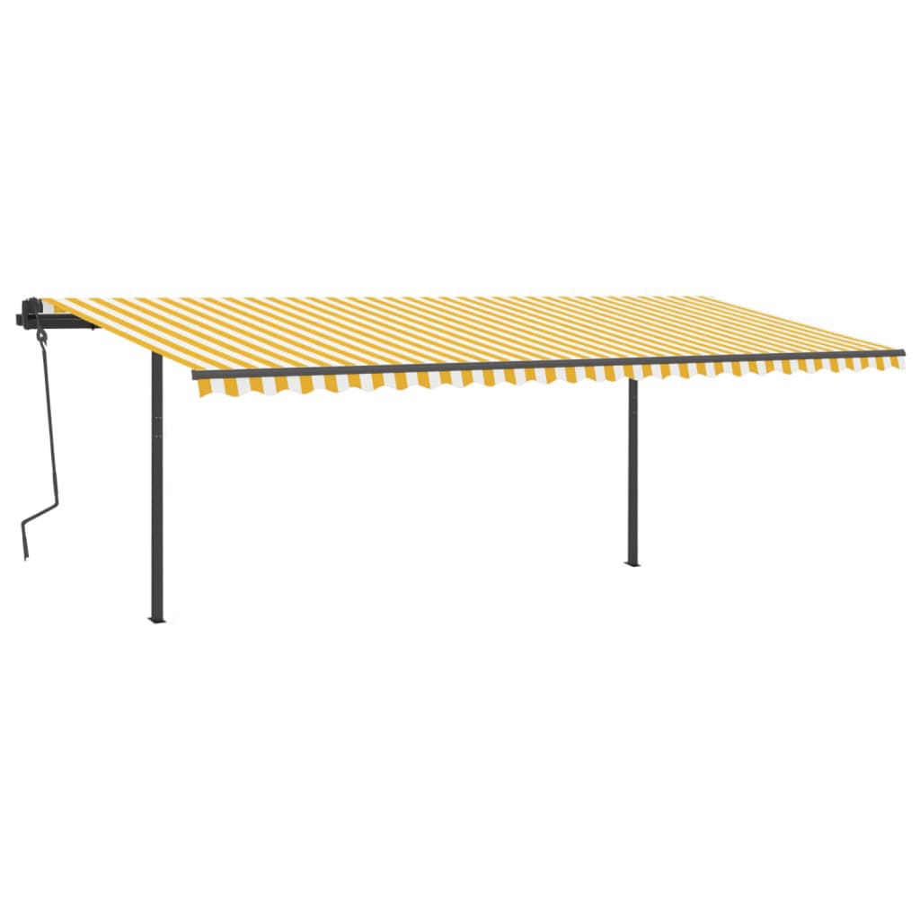 Tenda Automatica con Sensore Vento e LED 6x3,5 m Gialla Bianca