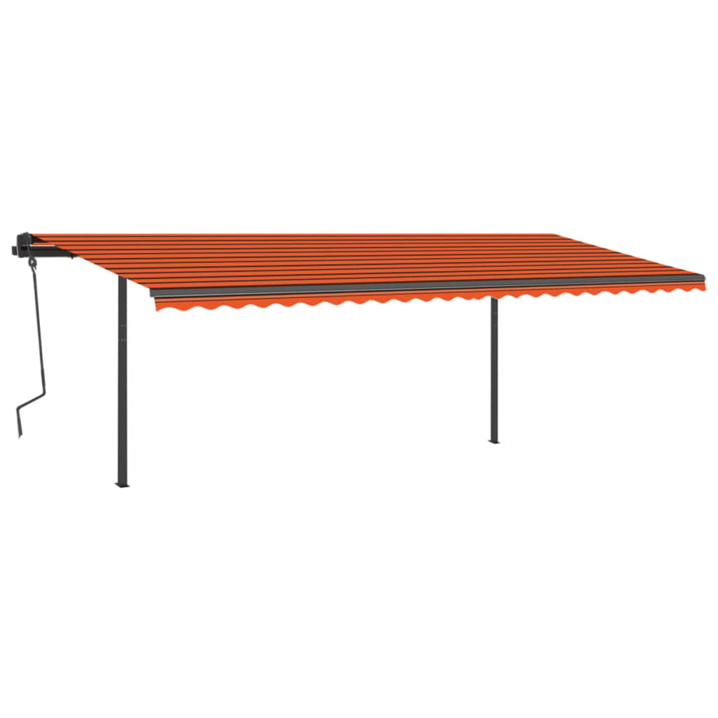 Tenda Automatica Sensore Vento e LED 6x3,5 m Arancio e Marrone