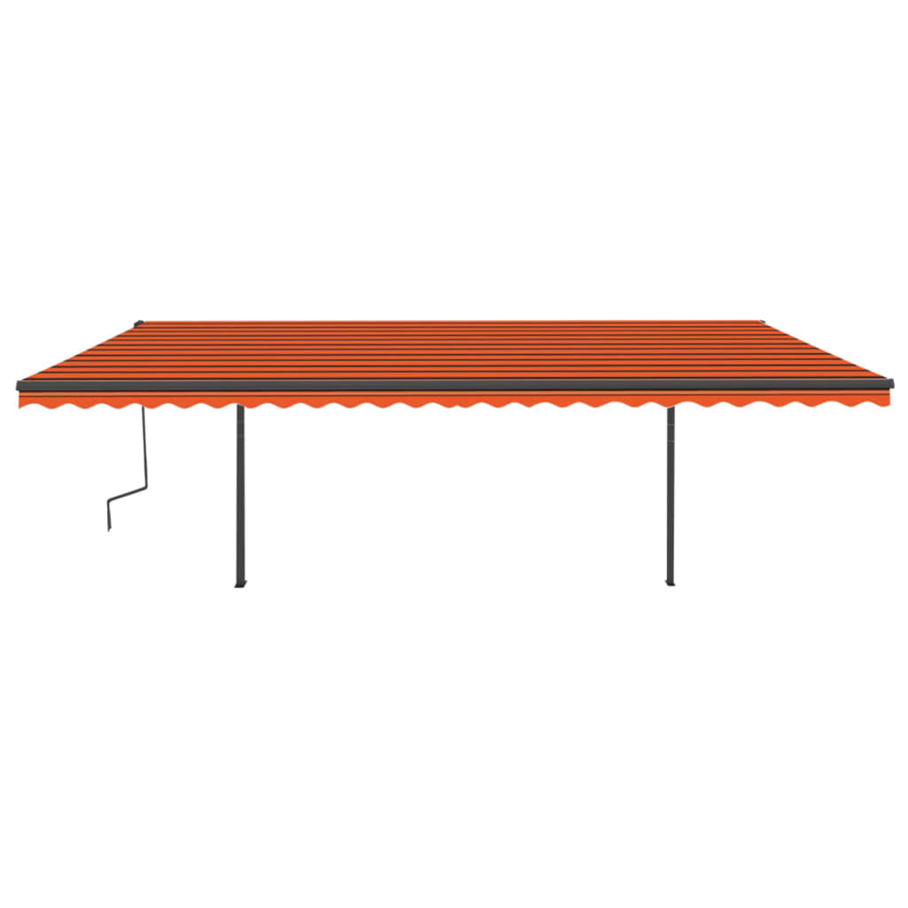 Tenda Automatica Sensore Vento e LED 6x3,5 m Arancio e Marrone