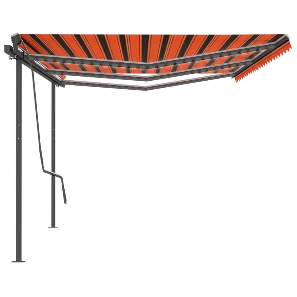 Tenda Automatica Sensore Vento e LED 6x3,5 m Arancio e Marrone