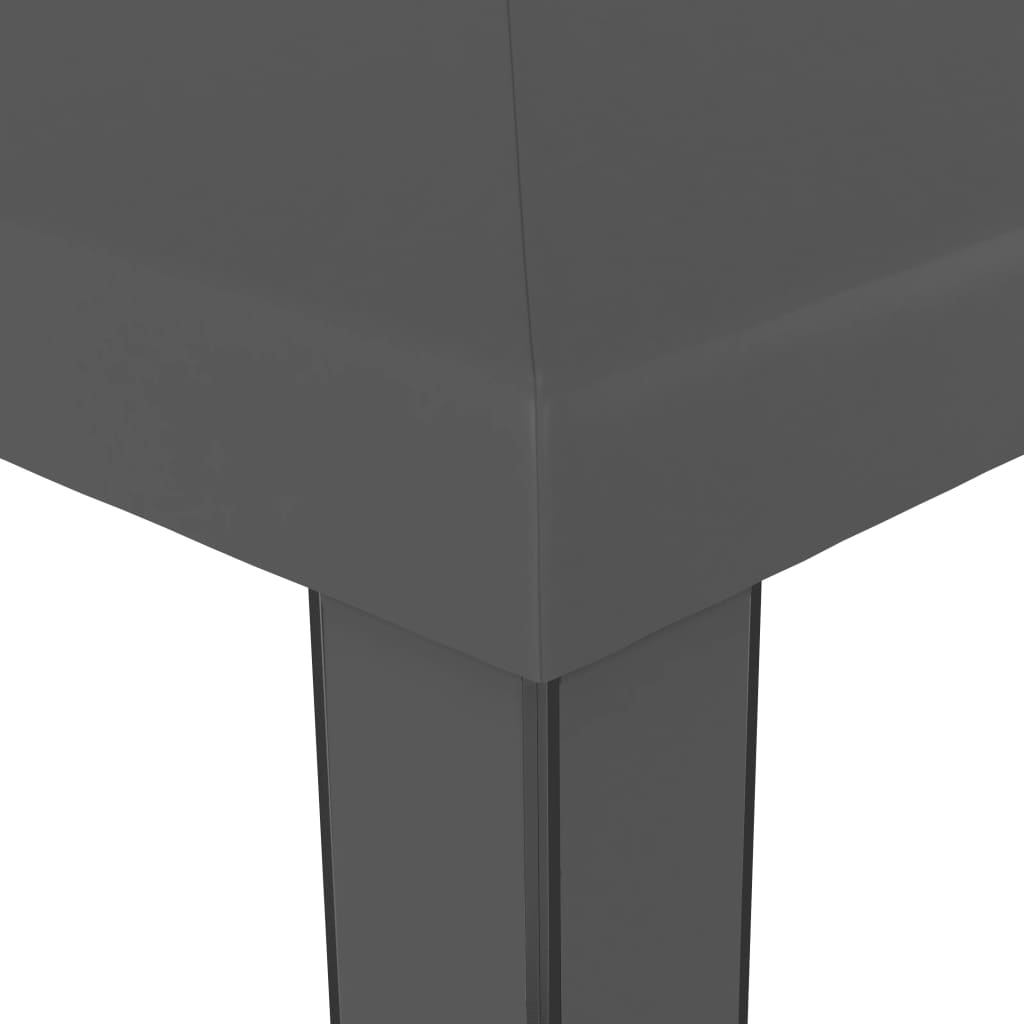 Gazebo con Tetto Doppio e Stringa di Luci LED 3x3 m Antracite
