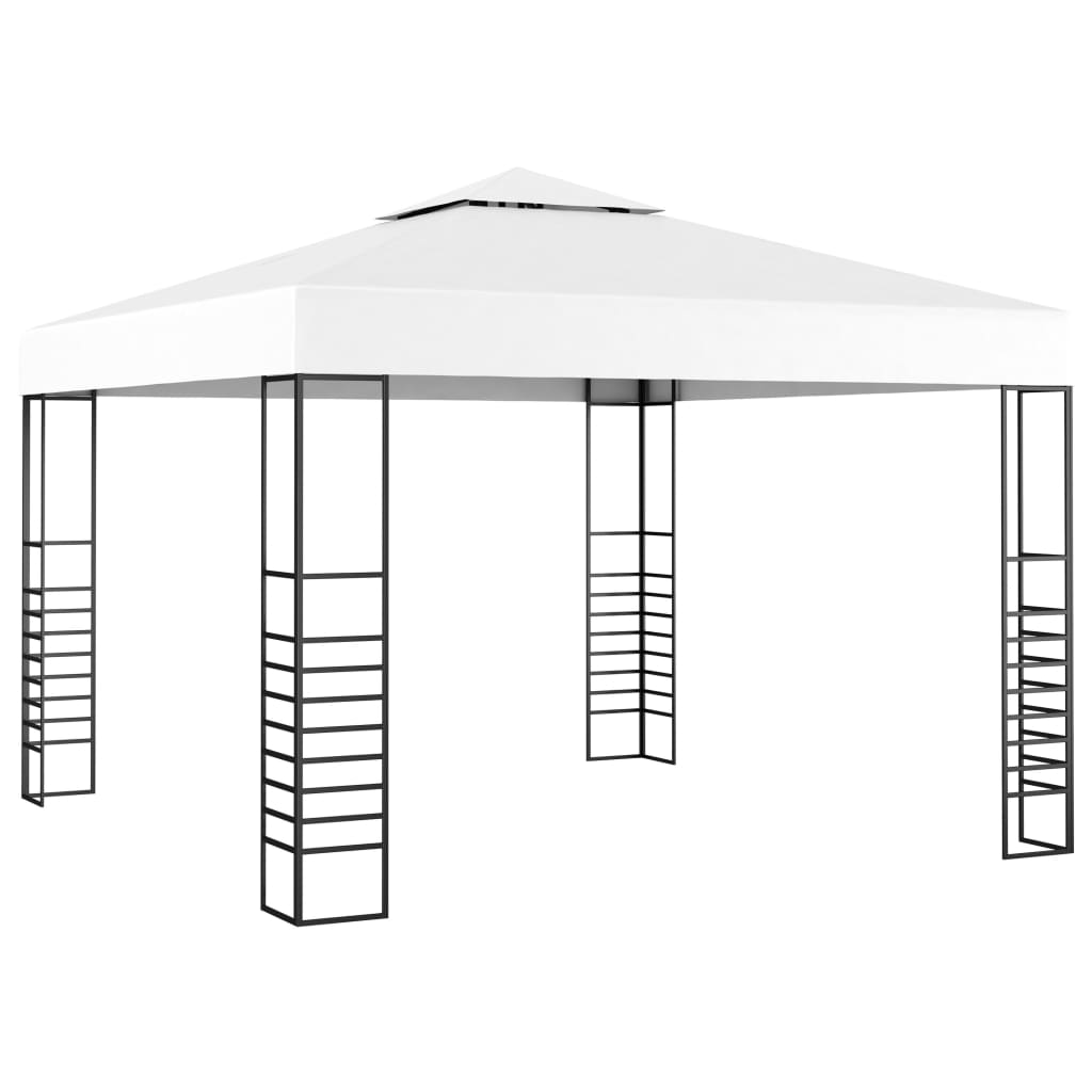 Gazebo da Giardino con Luci a Stringa LED 3x3 m Bianco