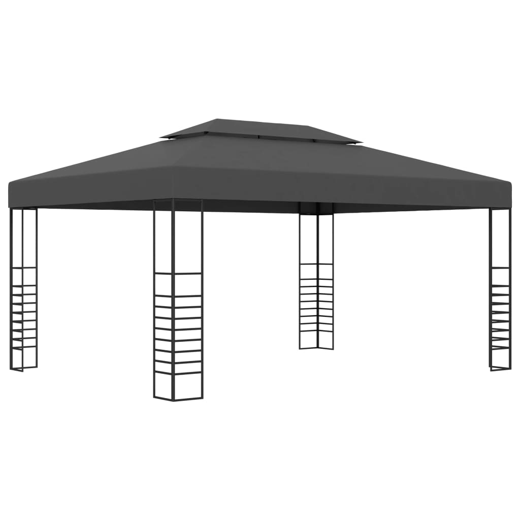 Gazebo con Stringa di Luci LED 3x4 m Antracite