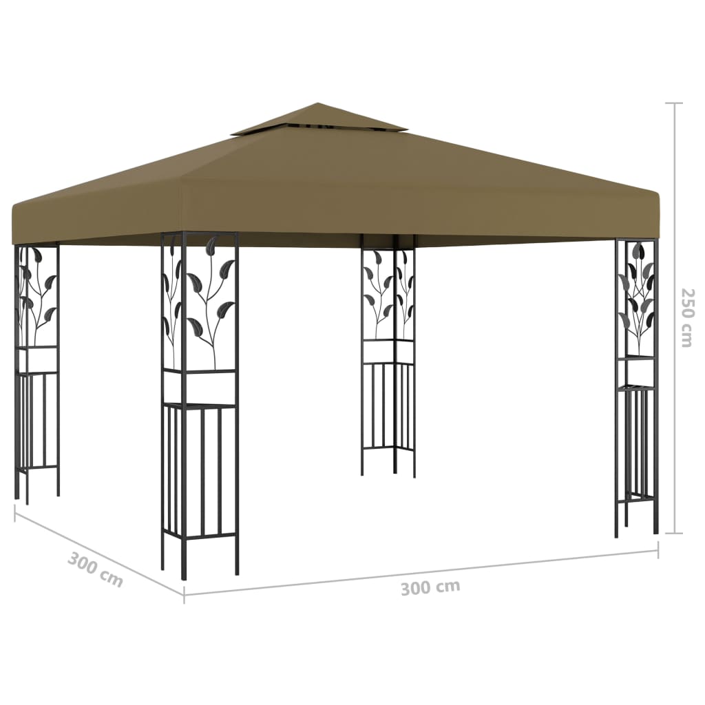 Gazebo con Luci LED a Stringa 3x3 m Grigio Talpa