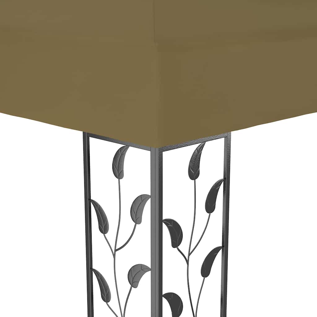 Gazebo con Tetto Doppio e Luci LED 3x4 m Grigio Talpa