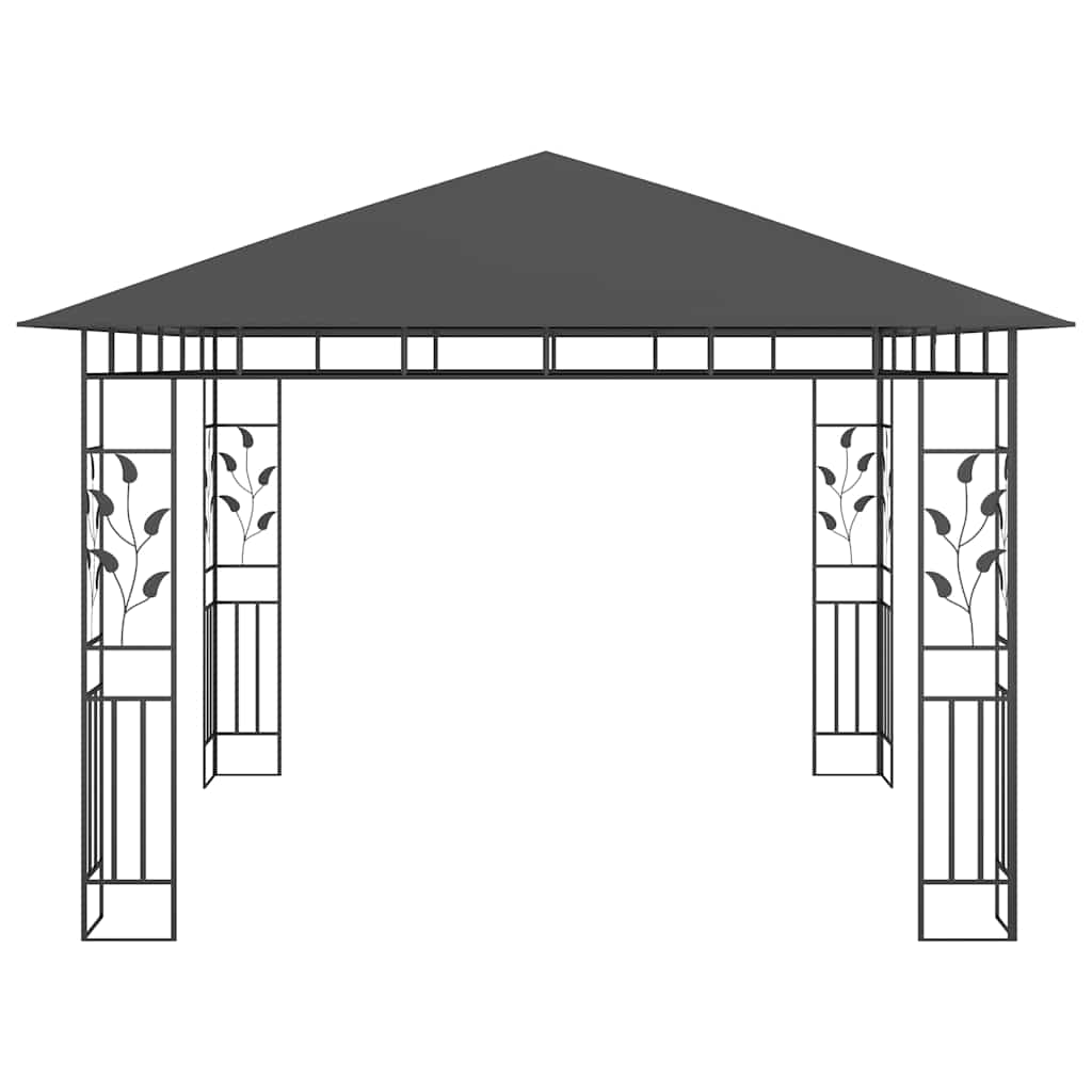 Gazebo con Zanzariera e Luci LED 3x3x2,73 m Antracite