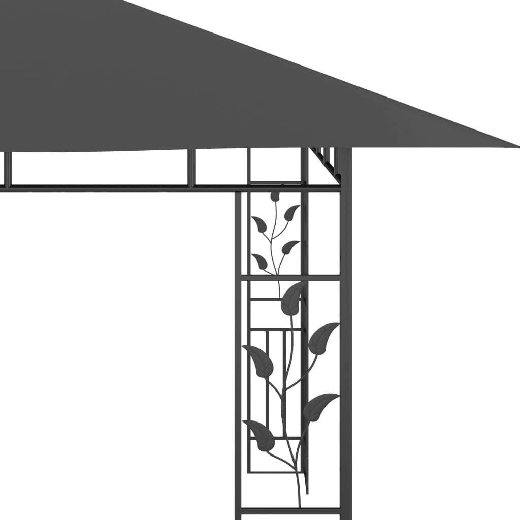 Gazebo con Zanzariera e Luci LED 4x3x2,73 m Antracite