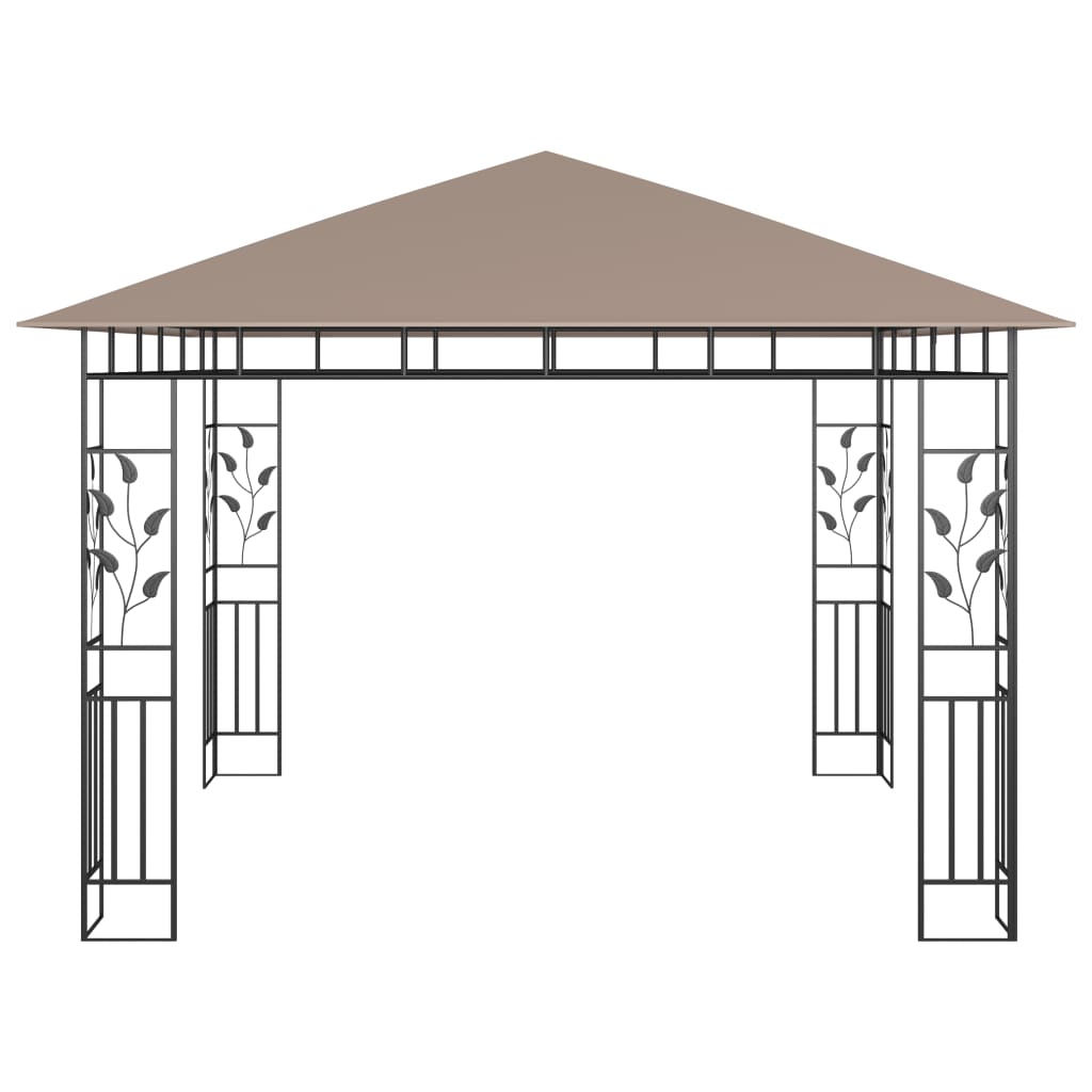 Gazebo con Zanzariera Luci LED 3x3x2,73 m Grigio Talpa