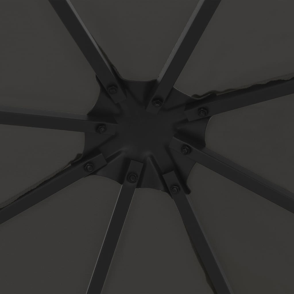 Gazebo con Stringa di Luci LED 3x3 m Antracite