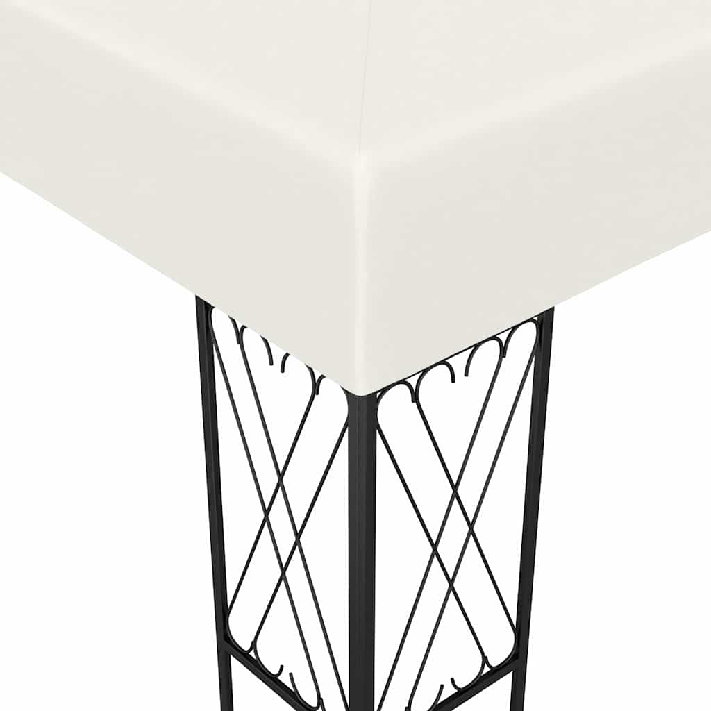 Gazebo con Stringa di Luci LED 3x3 m in Tessuto Crema