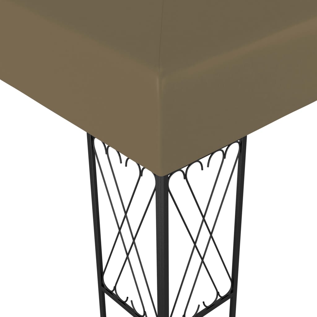 Gazebo con Luci a Stringa LED 3x4 m in Tessuto Grigio Talpa