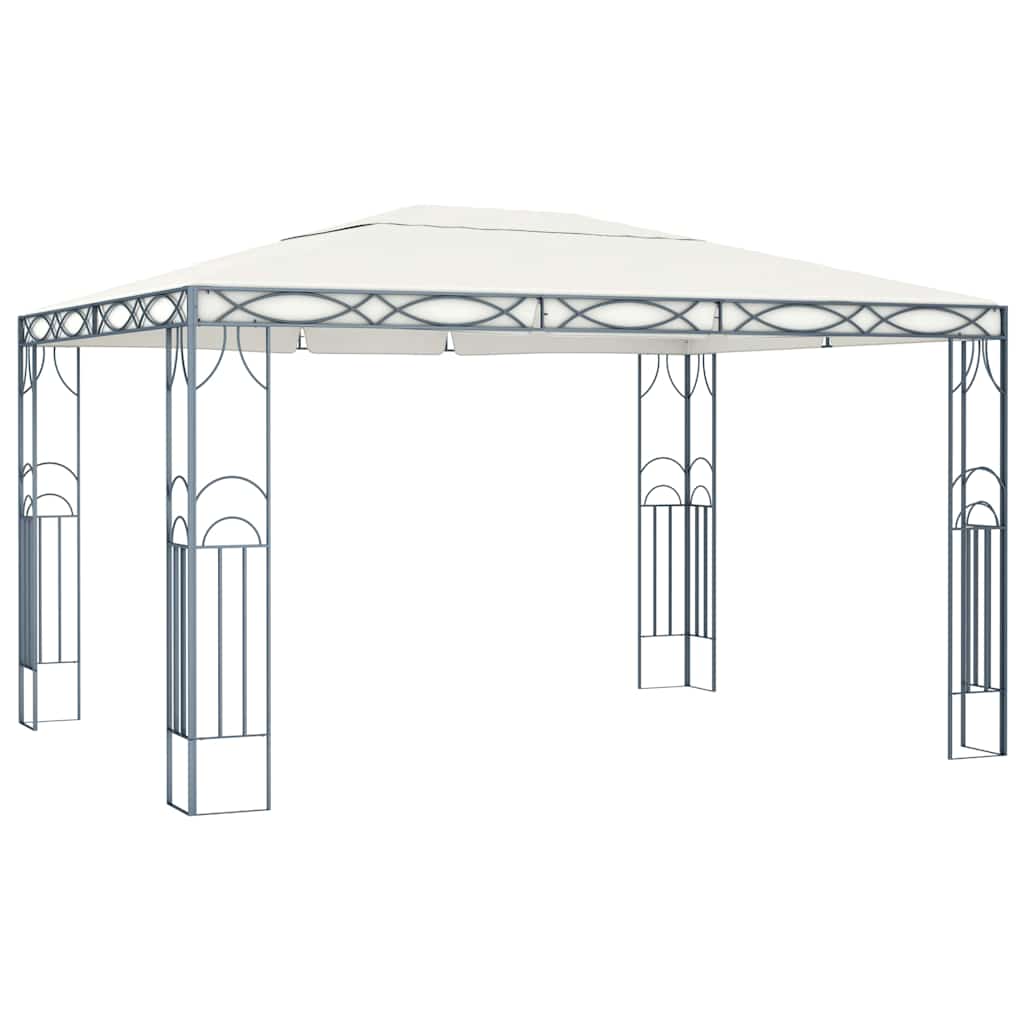 Gazebo con Stringa di Luci LED 400x300 cm Crema