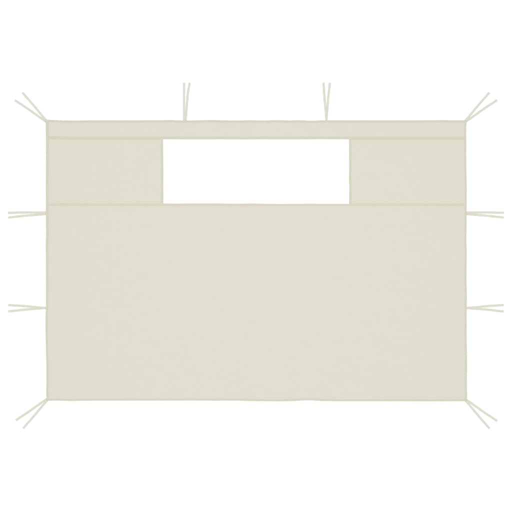 Pareti con Finestre per Gazebo 2 pz Crema