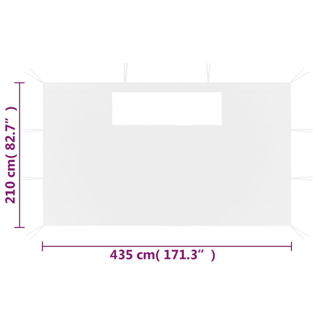 Pareti con Finestre per Gazebo 2 pz Bianche