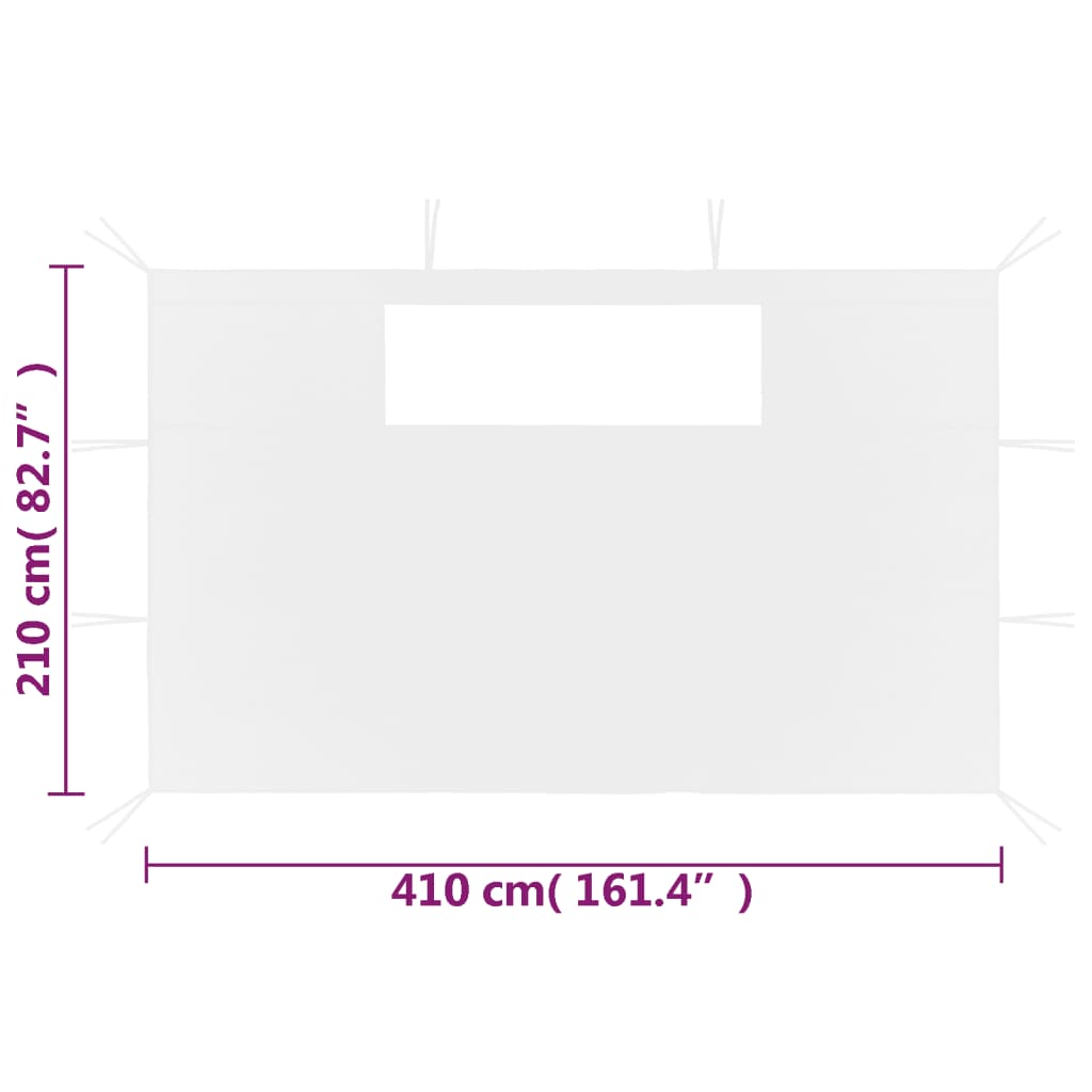 Pareti con Finestre per Gazebo 2 pz Bianche