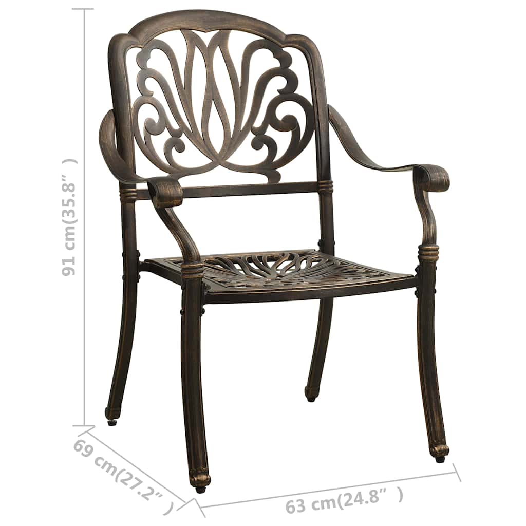 Set da Bistrot 3 pz in Alluminio Pressofuso Bronzo