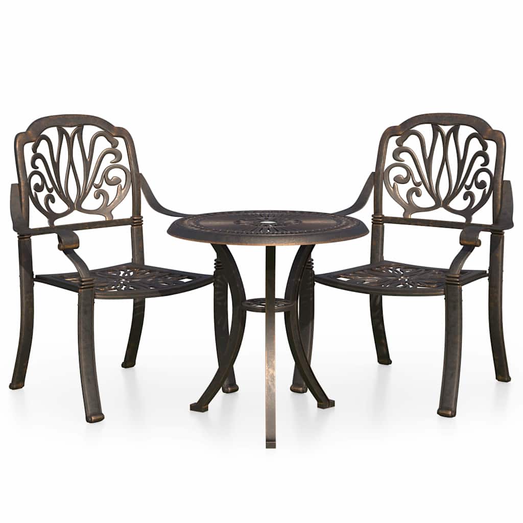 Set da Bistrot 3 pz in Alluminio Pressofuso Bronzo