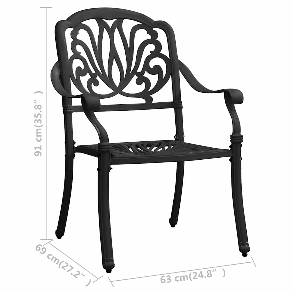 Set da Bistrot 3 pz in Alluminio Pressofuso Nero