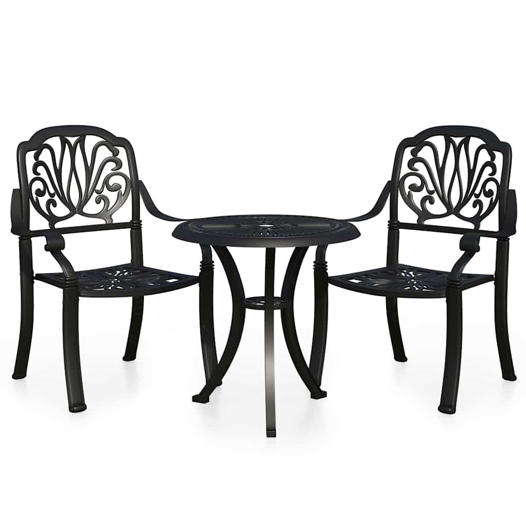 Set da Bistrot 3 pz in Alluminio Pressofuso Nero