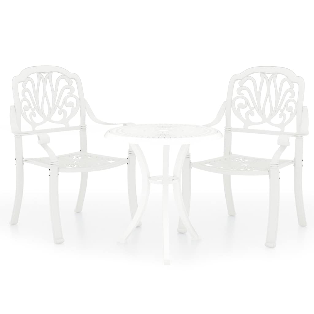 Set da Bistrot 3 pz in Alluminio Pressofuso Bianco