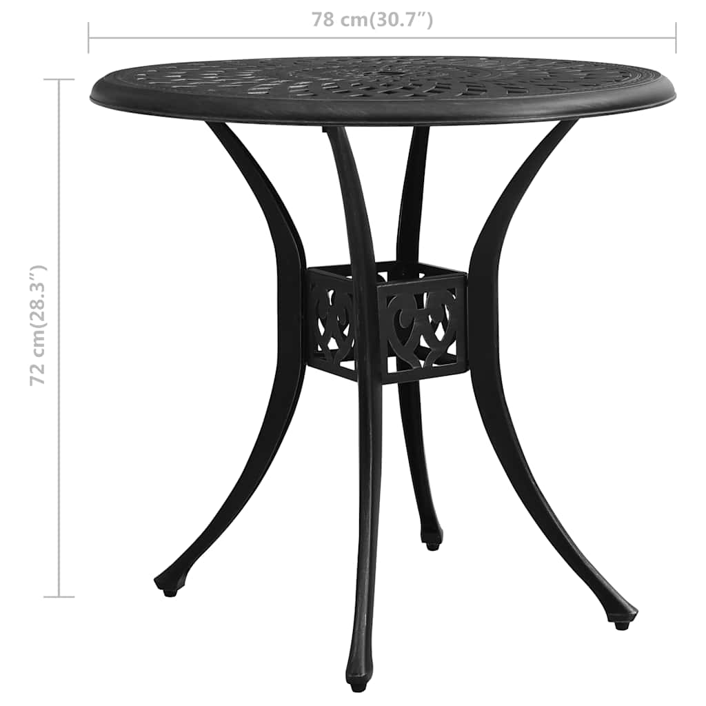 Set da Bistrot 3 pz in Alluminio Pressofuso Nero