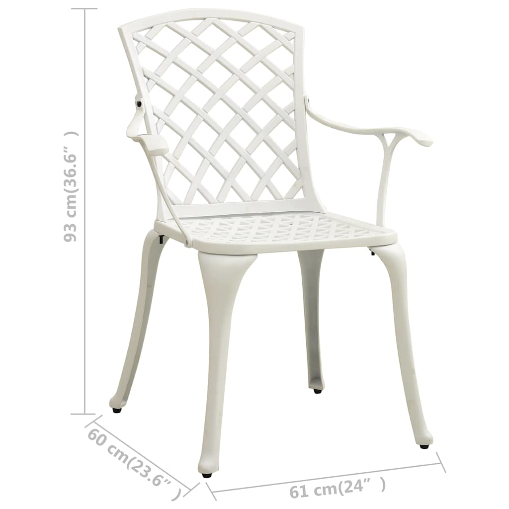 Set da Bistrot 3 pz in Alluminio Pressofuso Bianco