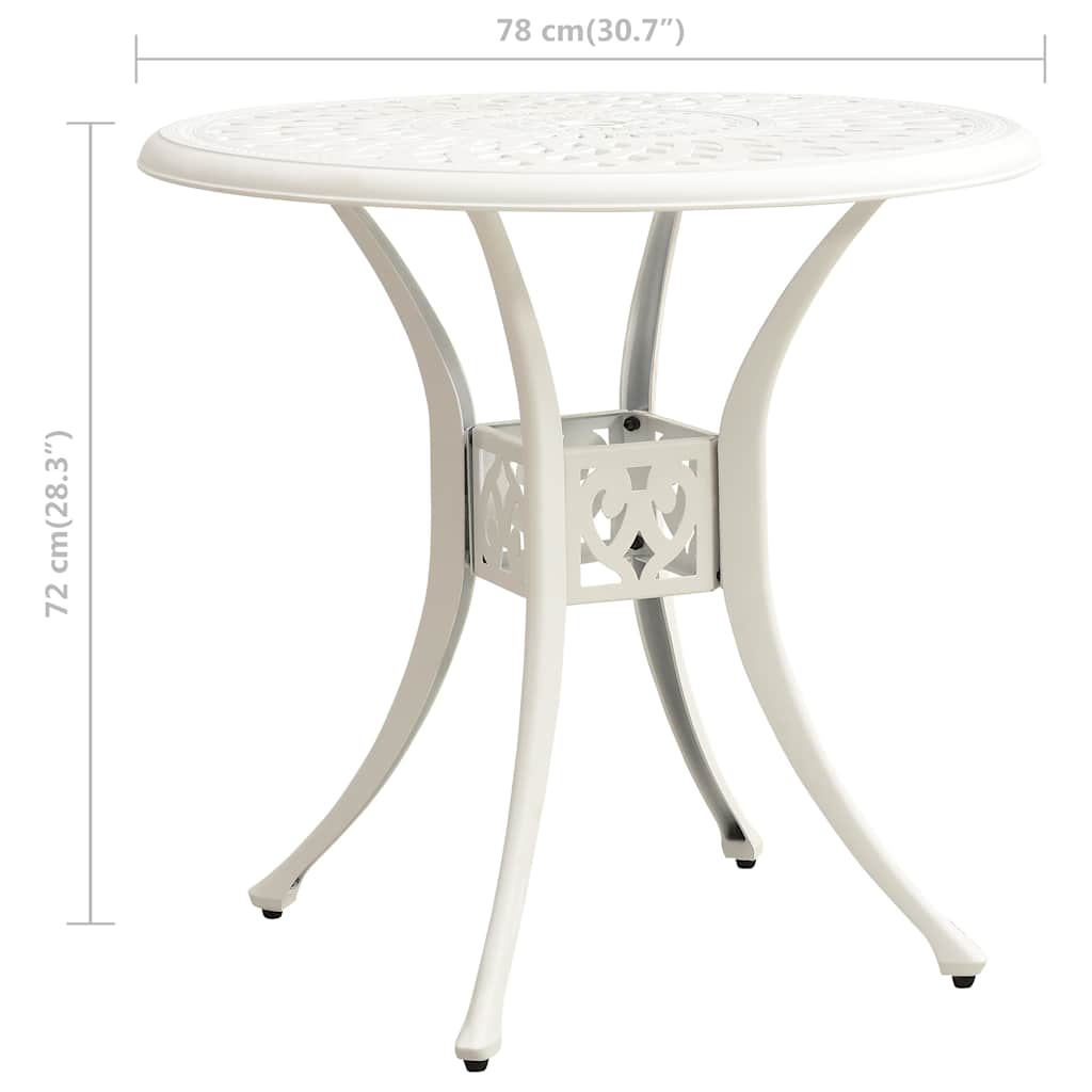 Set da Bistrot 3 pz in Alluminio Pressofuso Bianco