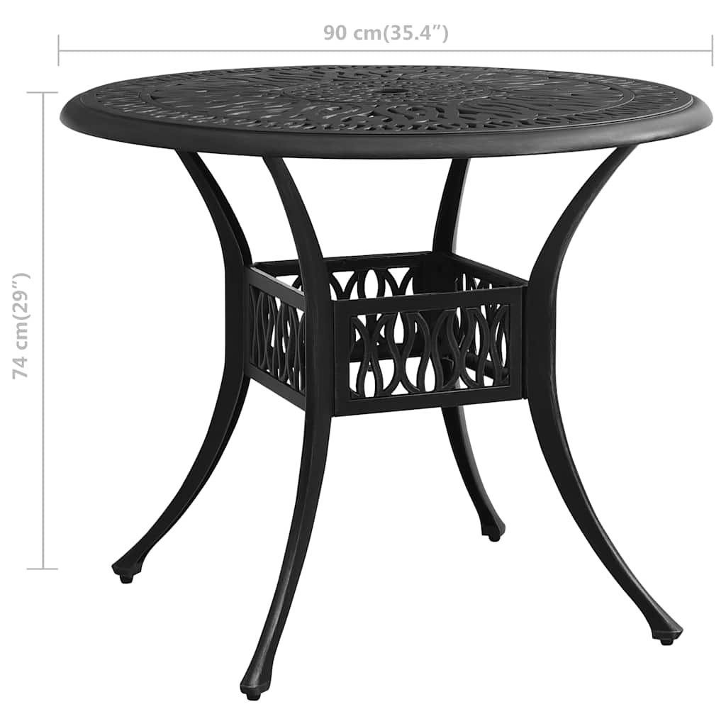 Set da Bistrot 3 pz in Alluminio Pressofuso Nero