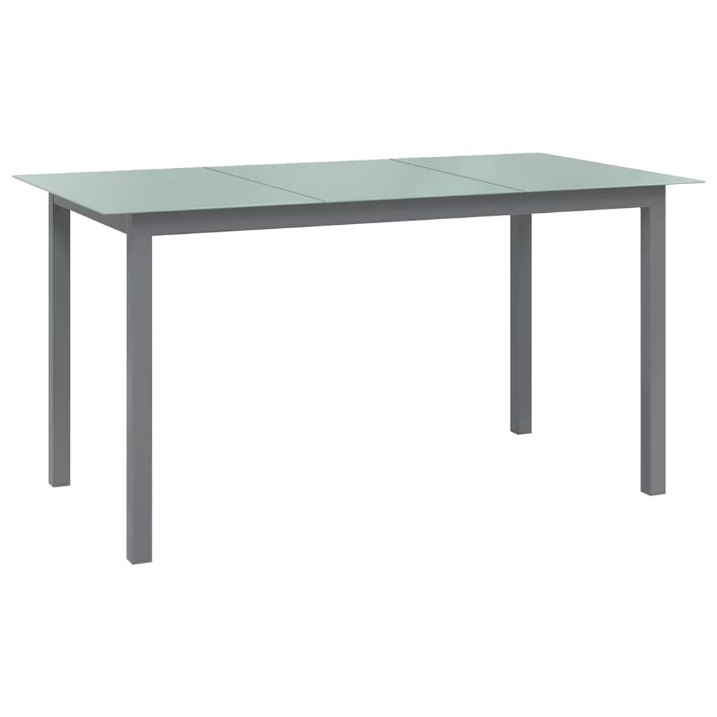 Set Mobili da Pranzo per Giardino 7 pz Alluminio Argento e Nero