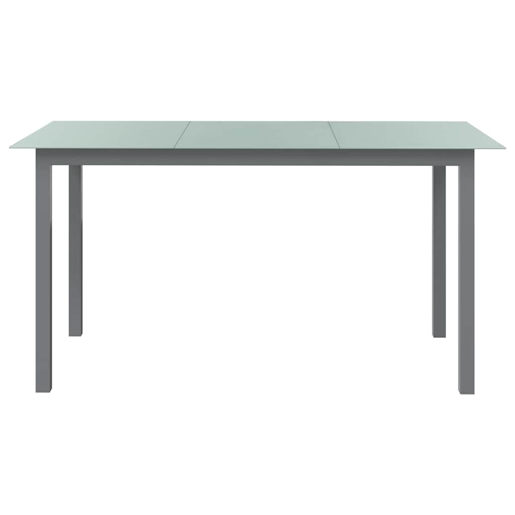 Set Mobili da Pranzo per Giardino 7 pz Alluminio Argento e Nero