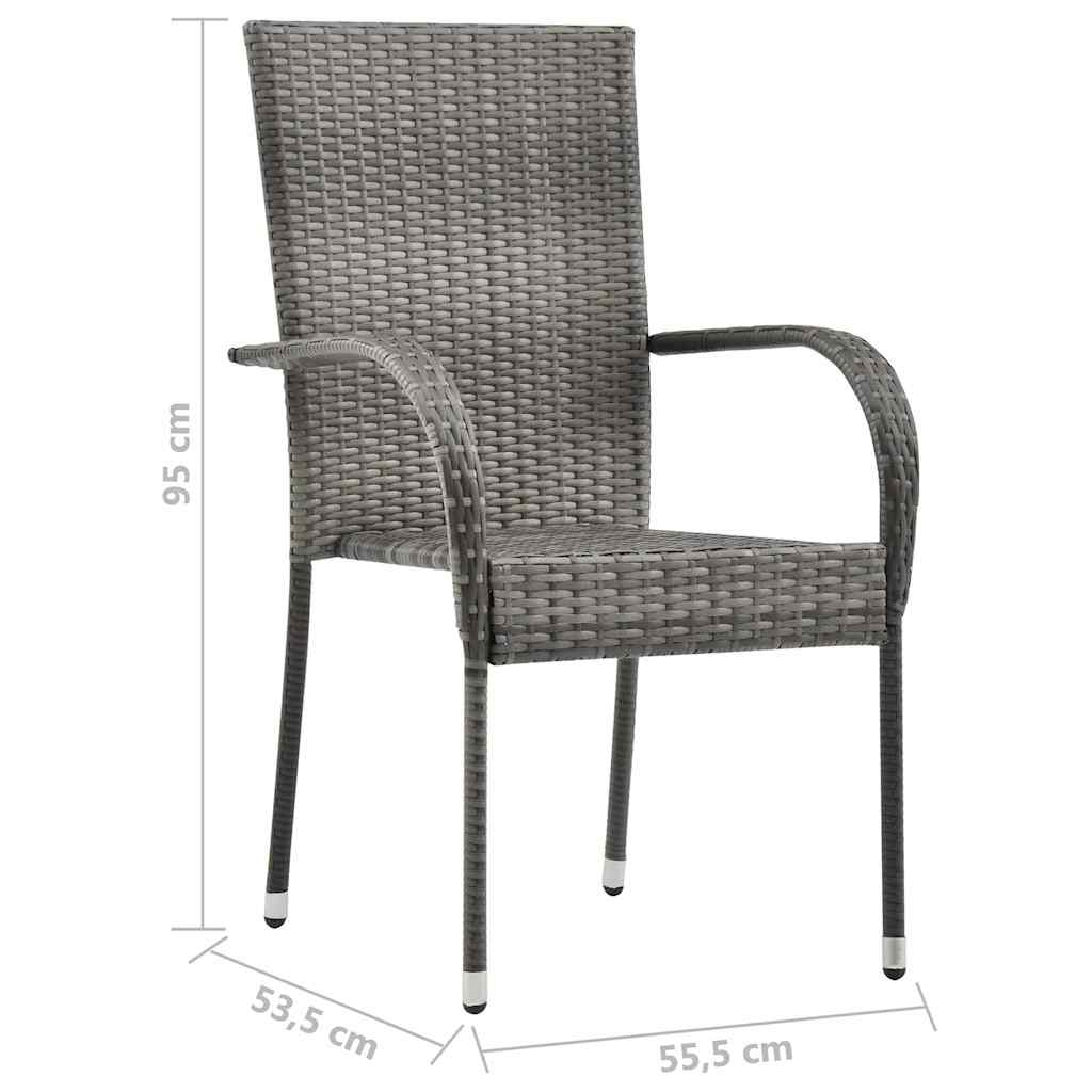 Set Mobili da Pranzo Giardino 5 pz in Polyrattan Grigio