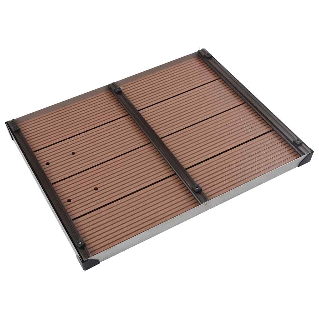 Doccia da Giardino con Base Marrone 220 cm in Acciaio Inox