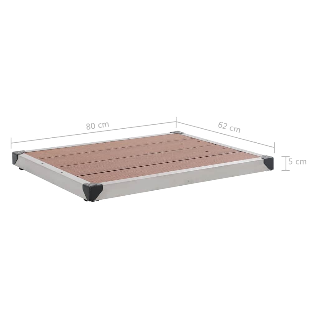 Doccia da Giardino con Base Marrone 220 cm in Acciaio Inox