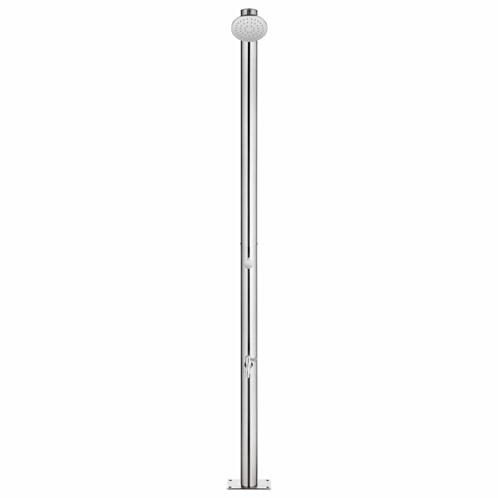 Doccia da Giardino con Base Marrone 220 cm in Acciaio Inox