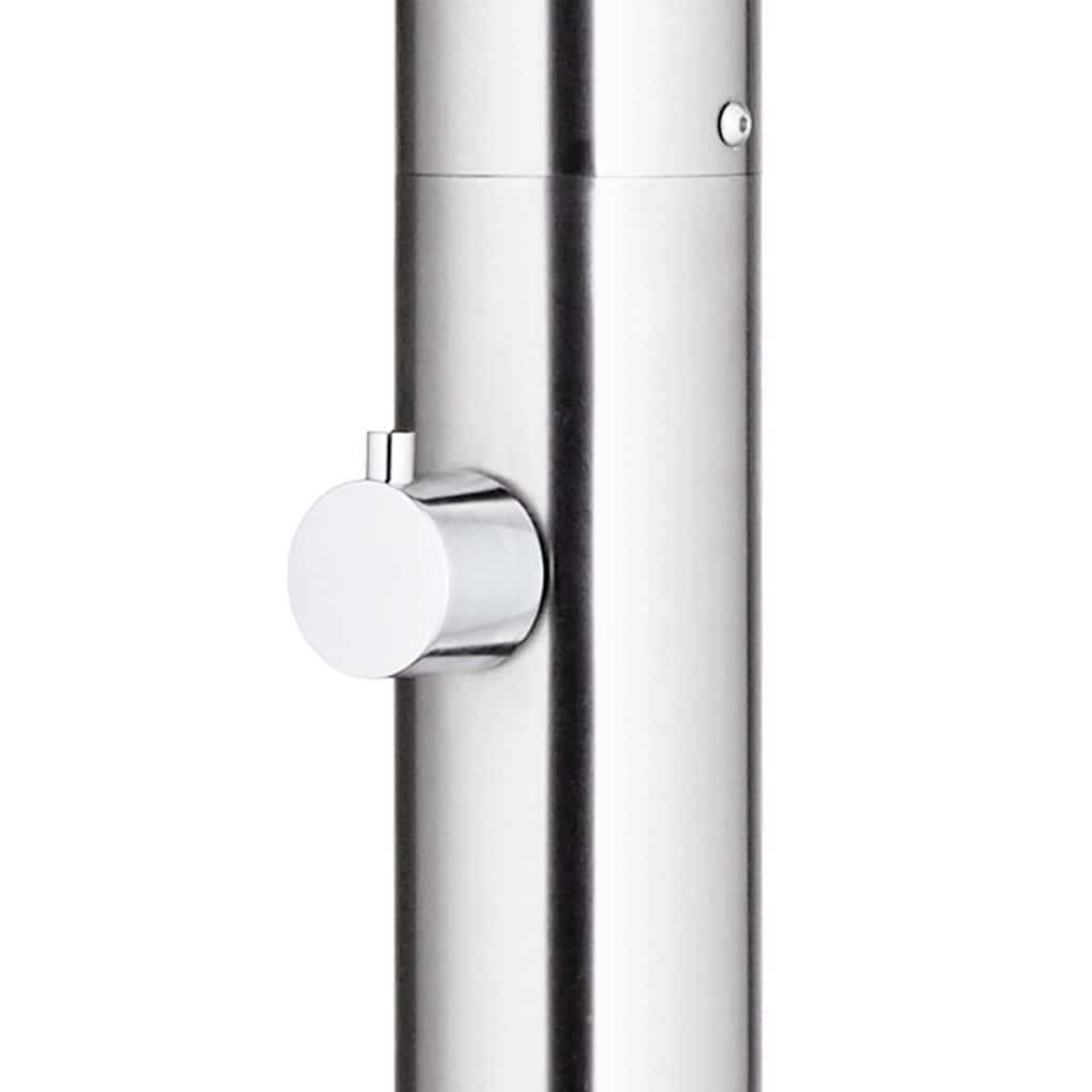 Doccia da Giardino con Base Marrone 220 cm in Acciaio Inox