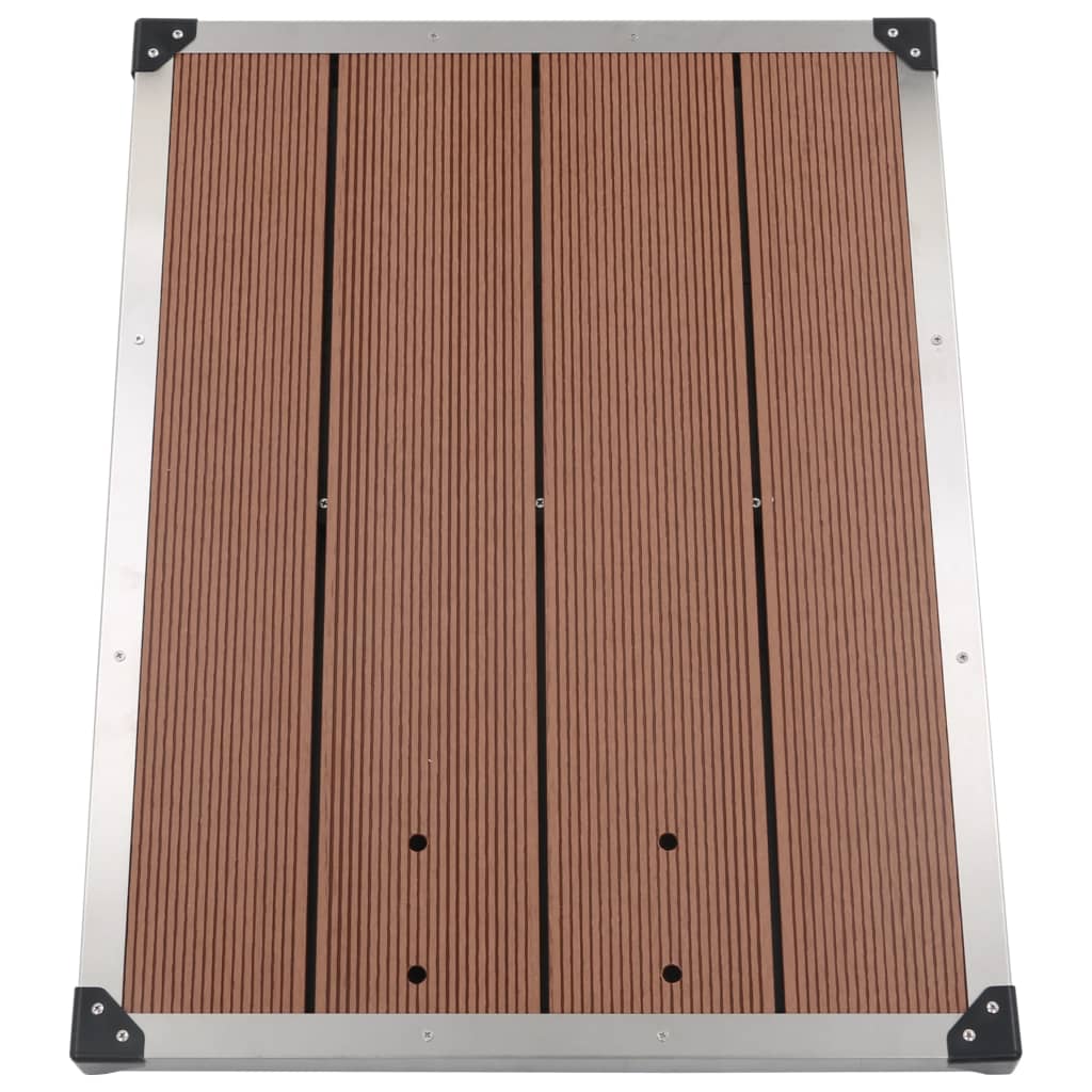 Doccia da Giardino con Base Marrone 230 cm in Acciaio Inox