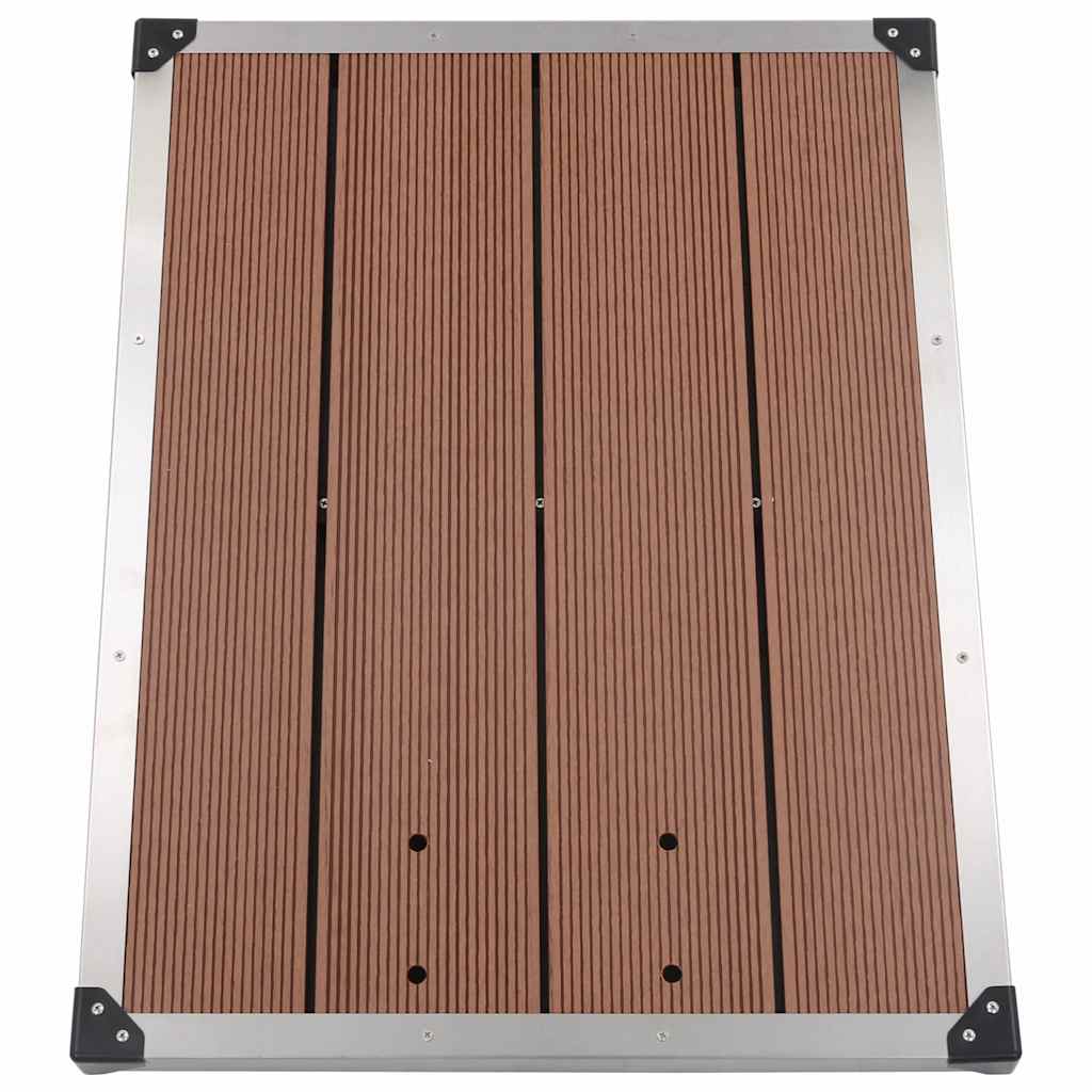 Doccia da Giardino con Base Marrone 225 cm in Acciaio Inox