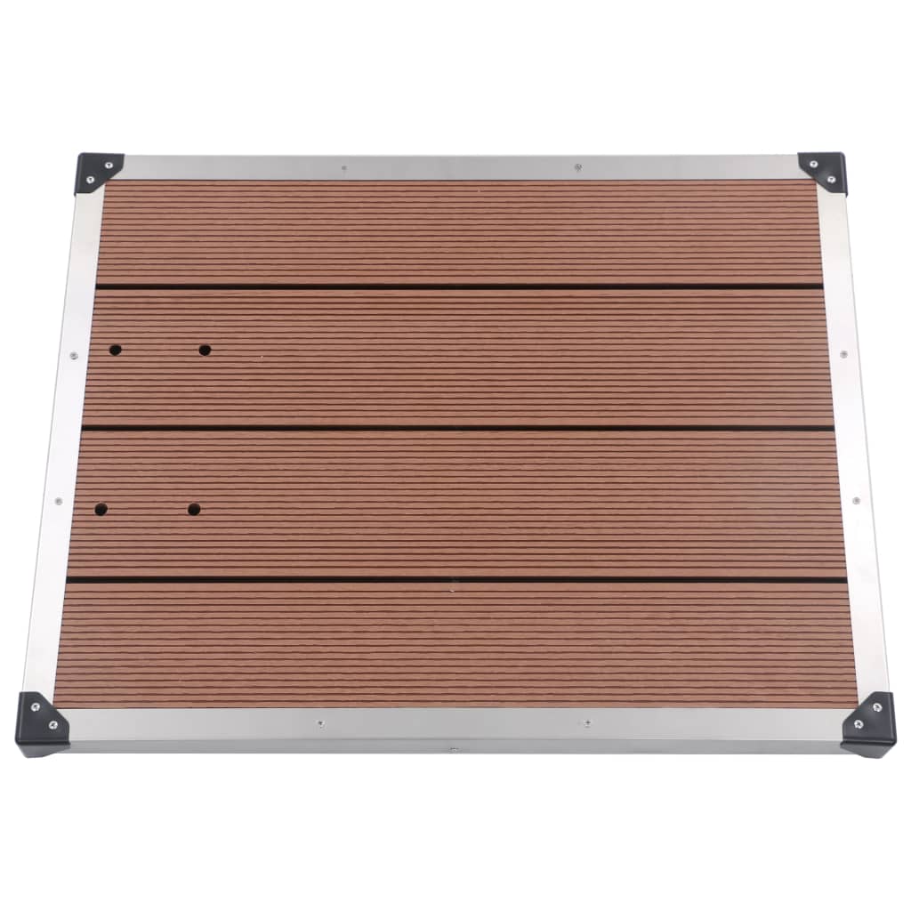Doccia da Giardino con Base Marrone 220 cm in Alluminio