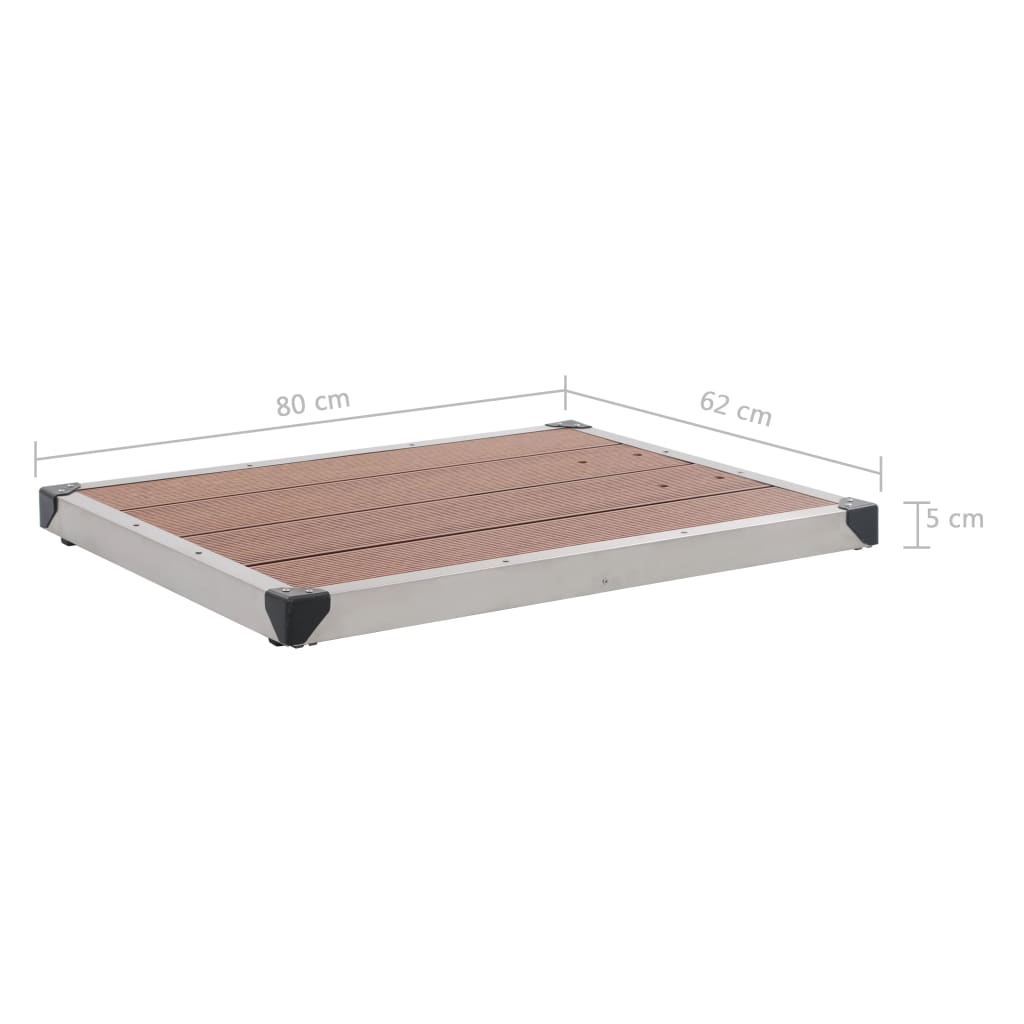 Doccia da Giardino con Base Marrone 220 cm in Alluminio