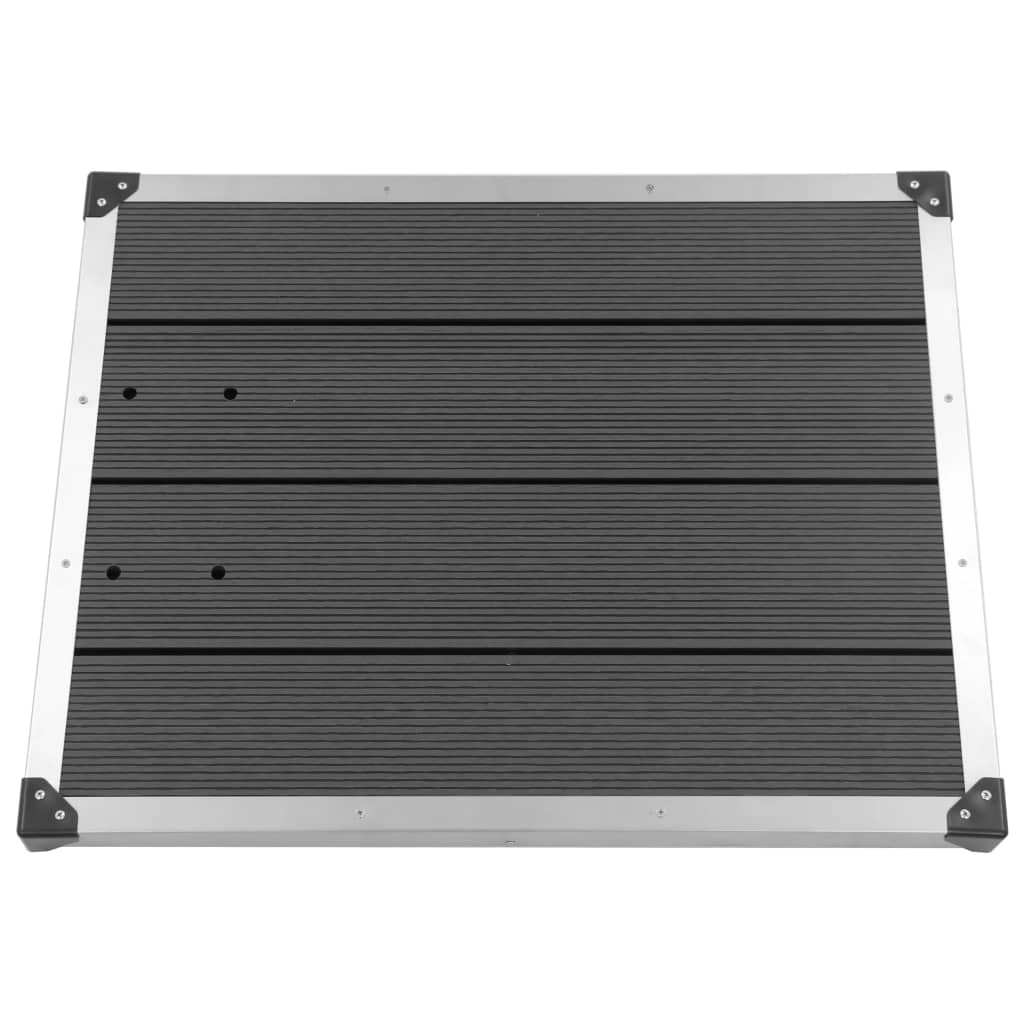 Doccia da Giardino con Base Grigia 225 cm in Acciaio Inox