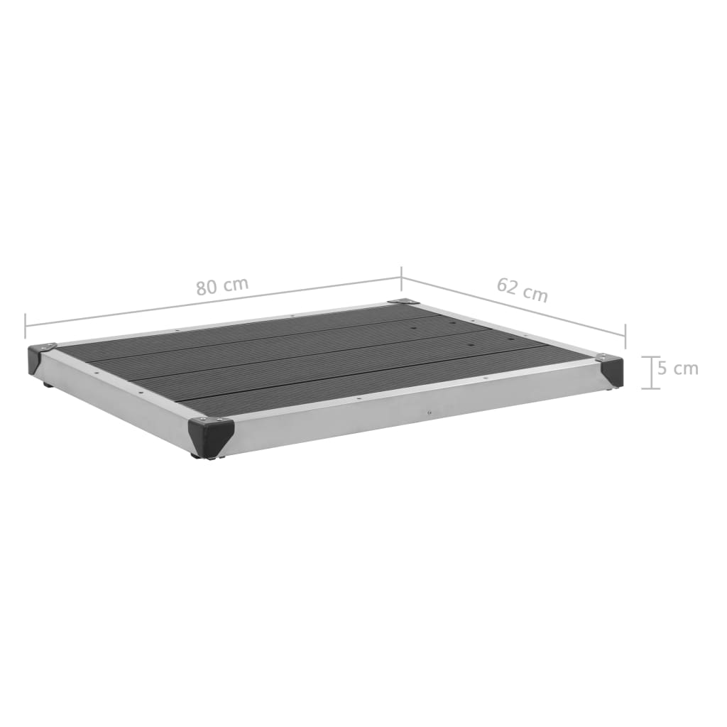 Doccia da Giardino con Base Grigia 225 cm in Acciaio Inox