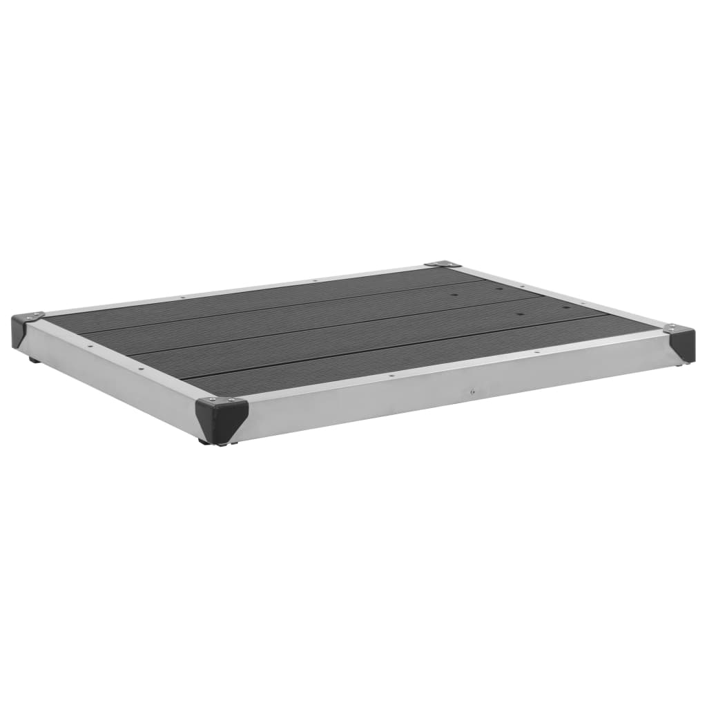 Doccia da Giardino con Base Grigia 220 cm in Acciaio Inox