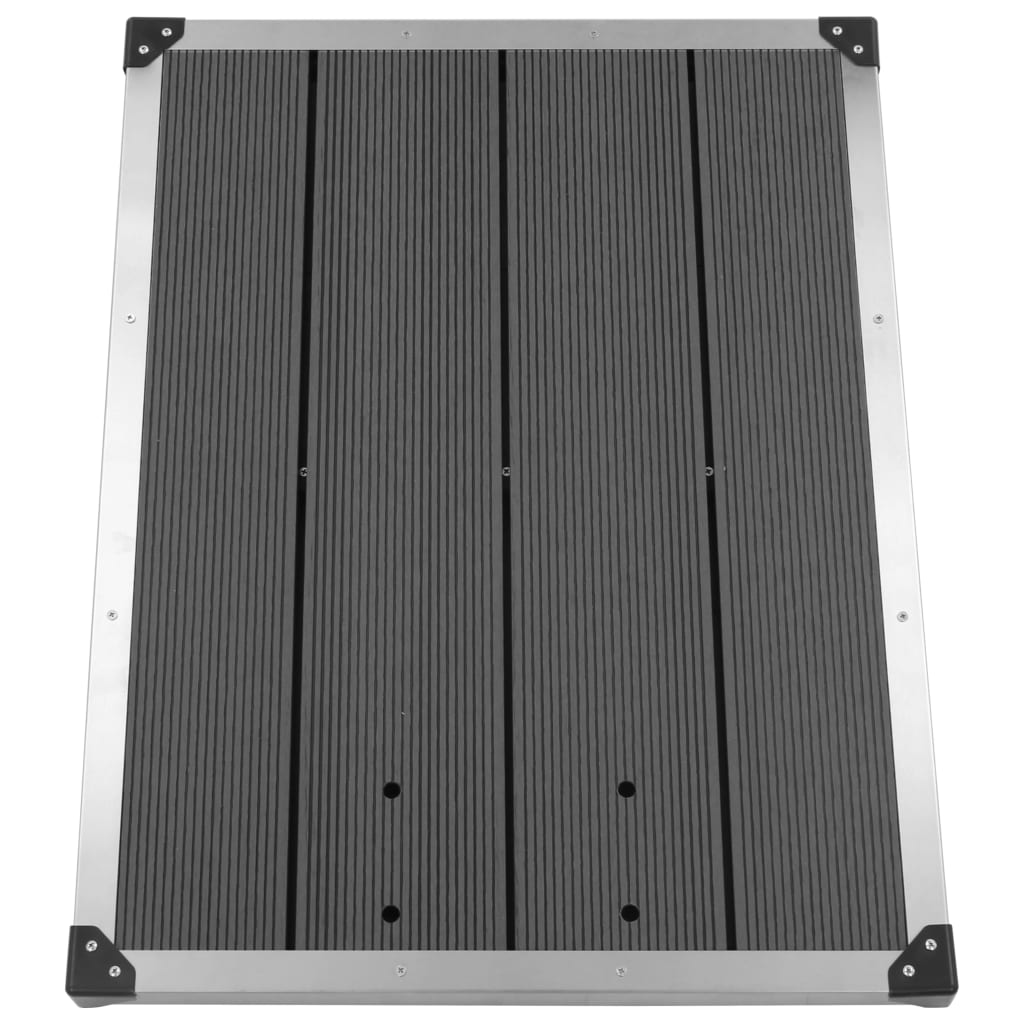 Doccia da Giardino con Base Grigia 220 cm in Acciaio Inox