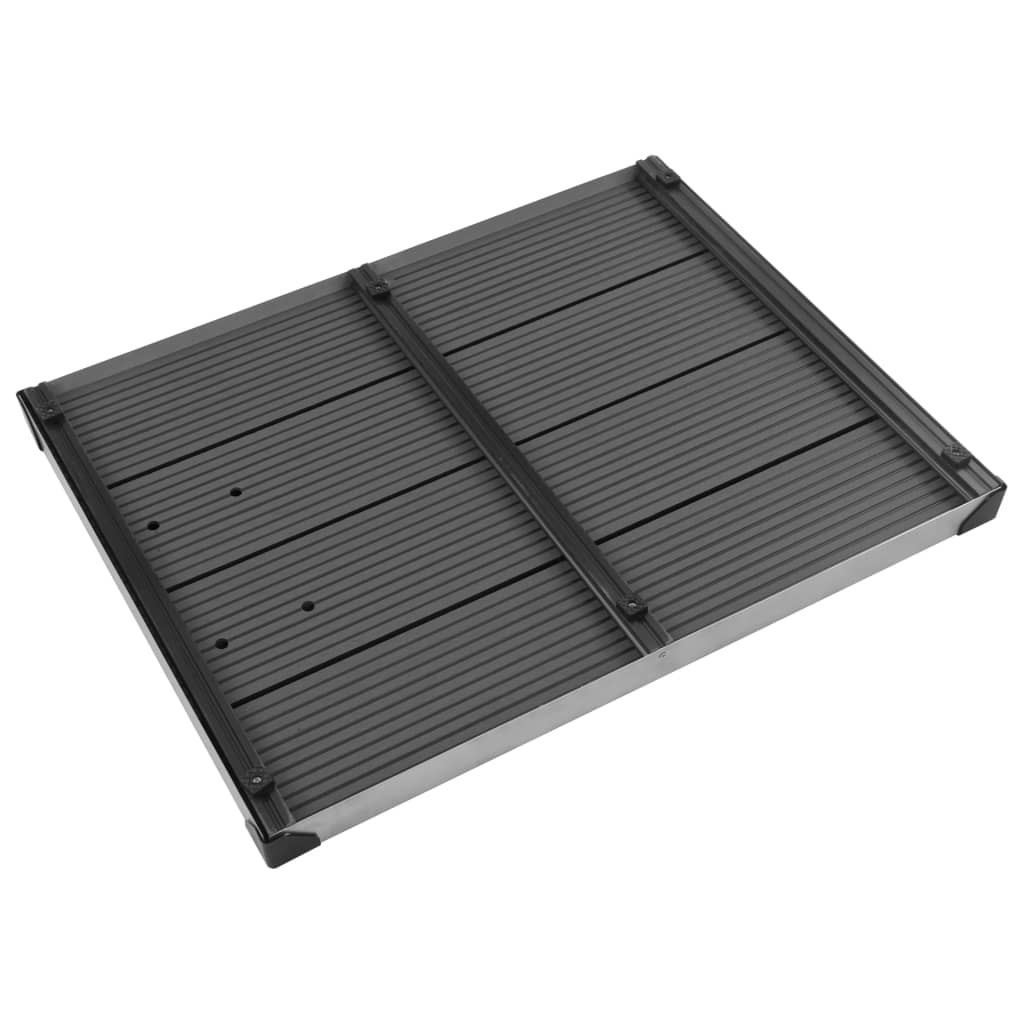 Doccia da Giardino con Base Grigia 220 cm in Acciaio Inox
