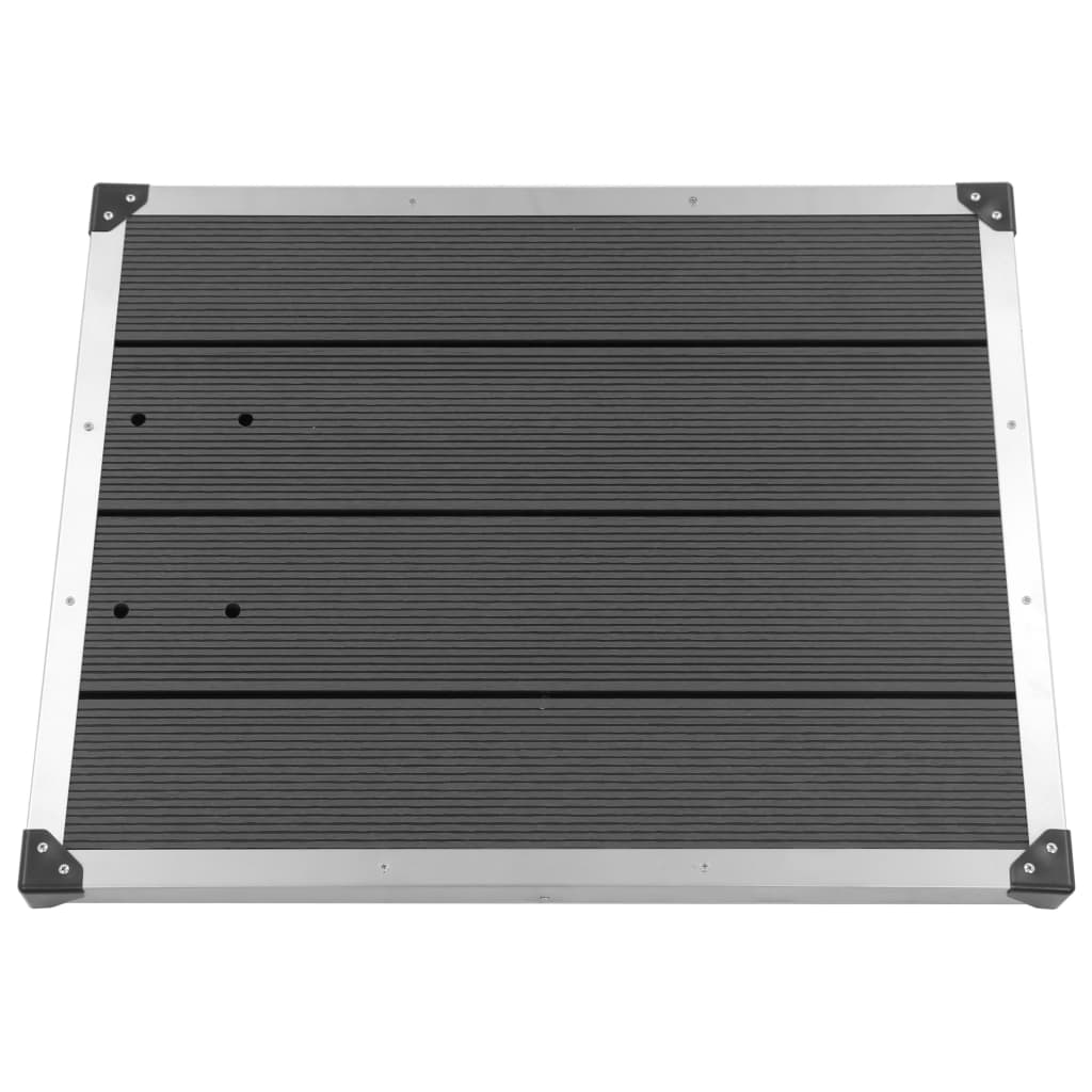 Doccia da Giardino con Base Grigia 225 cm in Acciaio Inox