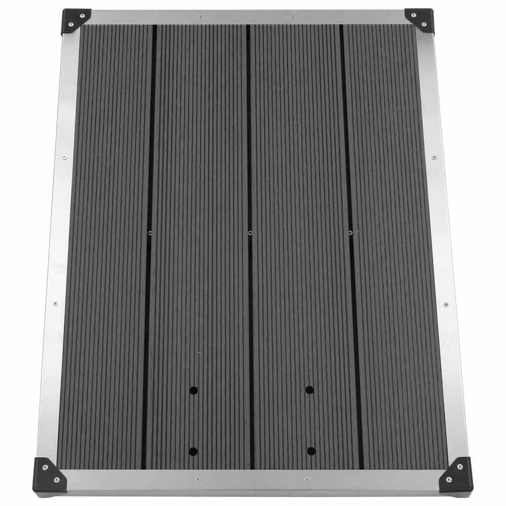 Doccia da Giardino Grigia 220 cm in Alluminio con Base WPC
